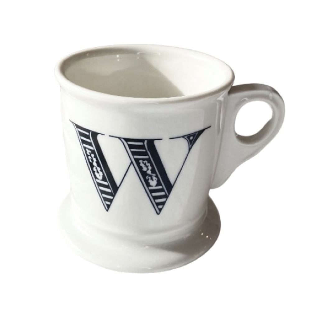 Anthropologie W Monogram Mug White with Black